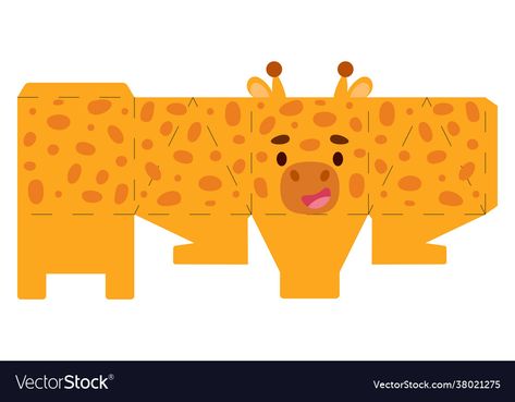 Diy Party Favor Boxes, Cheetah Party, Package Template, Giraffe Party, Giraffe Birthday, Favor Boxes Birthday, Giraffe Design, Christmas Vector, Simple Packaging