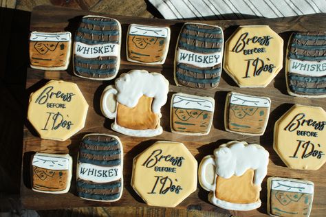 Bachelor Party Cookies For Men, Bachelor Cookies Decorated, Whiskey Glass Cookies, Whiskey Cookies Decorated, Groomsmen Cookies, Liquor Cookies, Bachelor Cookies, Bachelor Party Cookies, Bachelor Ideas