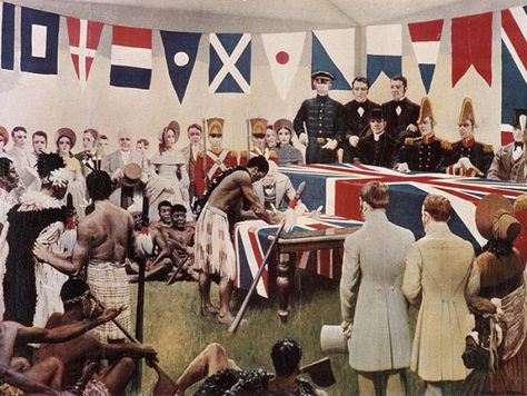 Marcus King, Reconstruction of the Signing of the Treaty of Waitangi, 1939. Archives New Zealand Te Rua Mahara o te Kāwanatanga (ABKB 8032 W5234 Box 1/1 2445) Marcus King, Treaty Of Waitangi, Royal Navy Officer, Nz History, Waitangi Day, Library Website, Bay Of Islands, Māori Culture, Social Policy