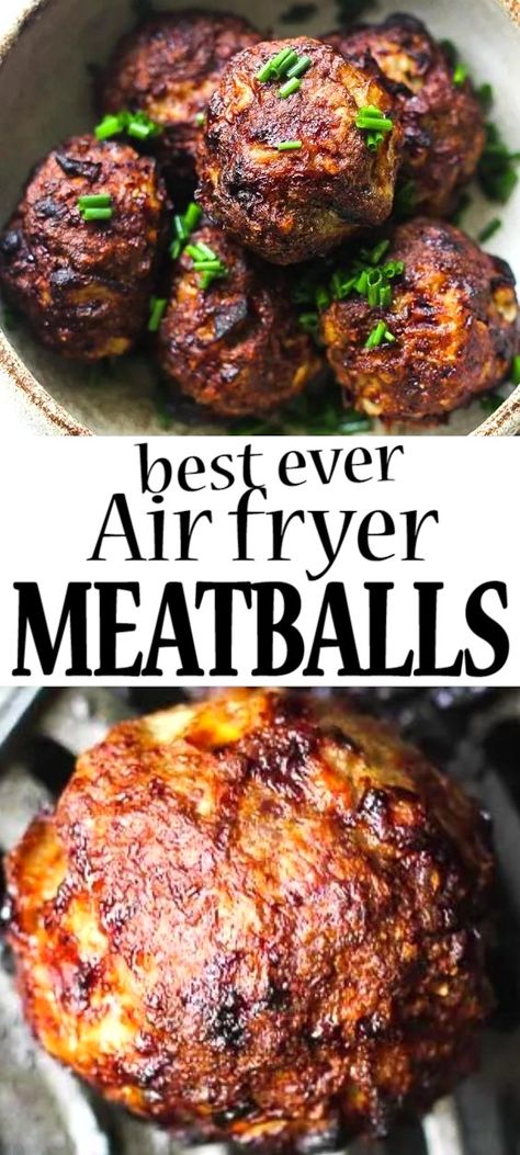 Air Fryer Minced Beef Recipes, Ground Turkey Recipes Air Fryer, Ground Beef Air Fryer, Beef Air Fryer, Air Fryer Meatballs Recipe, Canteen School, Air Fryer Meatballs, Frying Recipes, Air Fryer French Fries