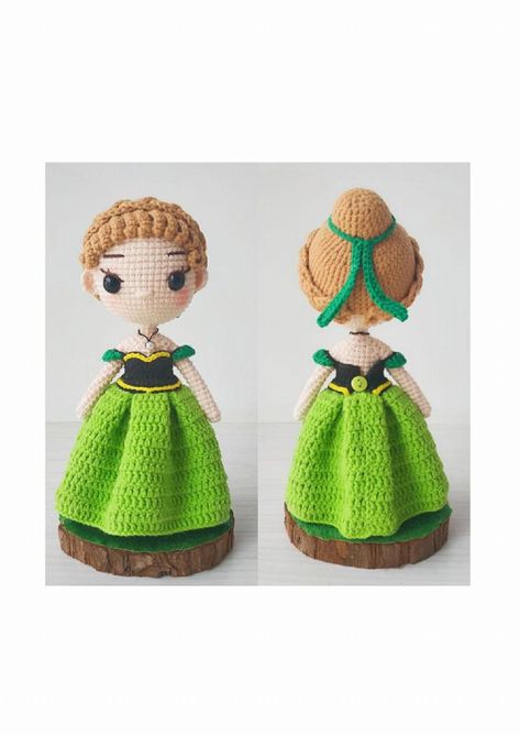 elsa anna princess ornaments crochet pattern Elsa Crochet, Princess Ornaments, Anna Und Elsa, Ornaments Crochet, Anna Doll, Frozen Elsa And Anna, Princess Elsa, Anna Frozen, Doll Crochet