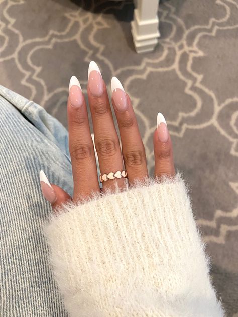 winter nails, ariana grande nails, vanilla girl nails, french tips, trendy nails, white nails, christmas nails, girl therapy Vanilla Girl Nails, Nails Vanilla, Ariana Grande Nails, Nails French Tips, White French Nails, Beauty Hacks Nails, Romantic Nails, Girl Nails, Work Nails