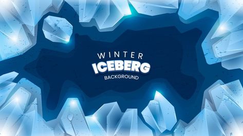 Winter iceberg background Premium Vector | Premium Vector #Freepik #vector #background #frame #winter #ice Ice Poster Design, Ice Land Background, Ice Graphic Design, Icy Background, Iceberg Graphic Design, Graphics Aesthetic, Ice Background, Tip Of The Iceberg Illustration, Iceberg Infographic