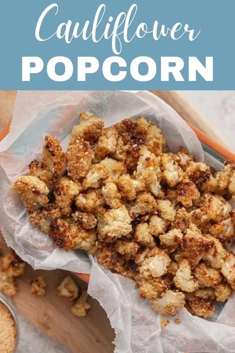 Flavorful Cauliflower Popcorn Recipe Popcorn Cauliflower, Popcorn Healthy, Cauliflower Chips, Appetizer Recipes Vegetarian, Cauliflower Popcorn, Gluten Free Popcorn, Vegan Appetizers Recipes, Crispy Cauliflower, Healthy Popcorn