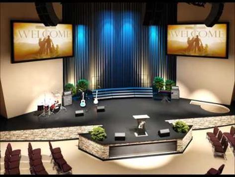 Worship Center Design Ideas, Pulpit Design Church Stage, Church Alters Design, Sanctuary Decor Church Stage Design, Auditorium Decoration Ideas, Church Decorations Sanctuary, Church Sanctuary Decor Interiors, Church Interior Design Sanctuary, Modern Church Stage Design