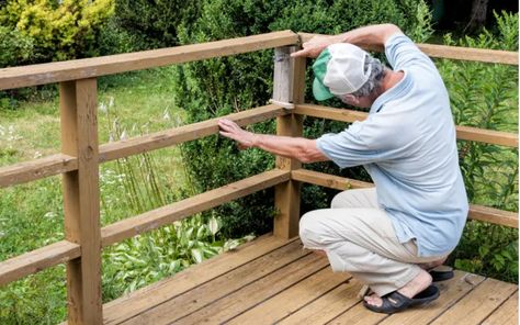 Deck Railing Ideas | 10 Styles We Can't Get Enough Of | REthority Unique Deck Railing Ideas, Wood Porch Railings, Front Porch Railing Ideas, Deck Railing Diy, Wood Deck Railing, Front Porch Railings, Patio Railing, Deck Railing Design, Step Railing