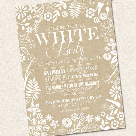 White Party Invitations Ideas, Festa All White, All White Party Invitations, All White Summer Party, White Party Invitations, White Summer Party, White Party Theme, White Party Decorations, Summer Invitation