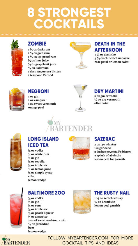 Strongest Cocktails Flaming Cocktails, Manly Cocktails, Whiskey Cocktails Easy, Bartender Drinks Recipes, Strong Cocktails, Cocktail Recipes Whiskey, Bartender Drinks, Cocktail Drinks Alcoholic, Yummy Alcoholic Drinks