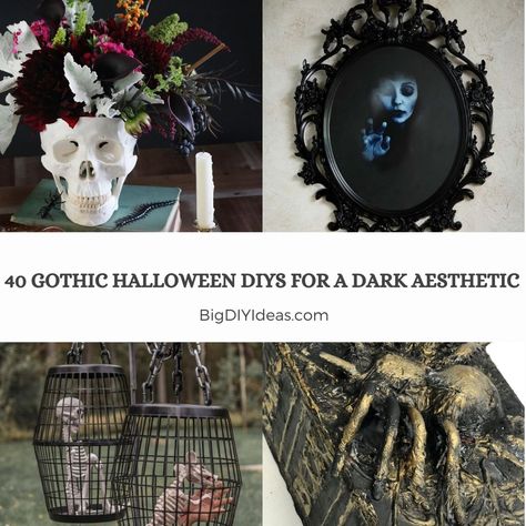 40 Gothic Halloween DIYs for a Dark Aesthetic Gothic Decorations Diy, Goth Diy Ideas, Goth Home Decor Diy, Gothic Decor Diy, Diy Gothic Decor Crafts, Gothic Diy Decor, Goth Crafts, Gothic Halloween Decorations, Pumpkin Diorama