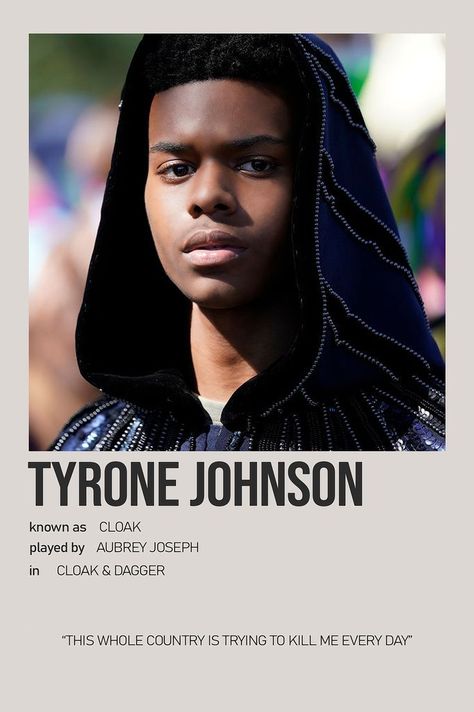 minimalist polaroid poster tyrone johnson marvel tv series cloak marvel tv show mcu cloak and dagger Cloak Marvel, Aubrey Joseph, Tyrone Johnson, Minimalist Polaroid Poster, Marvel Knights, Cloak And Dagger, Marvel Tv, Polaroid Poster, Evan Hansen