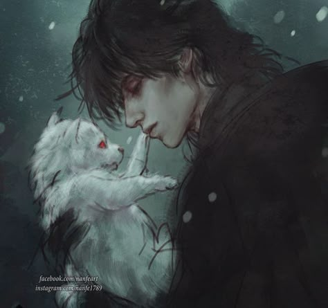 White Wolf, The Snow, Jon Snow, A Man, White, Art