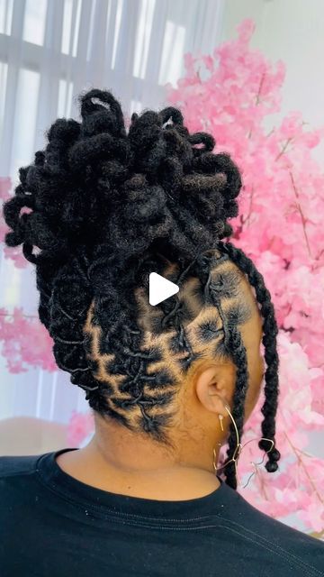 Atlanta Hair Care on Instagram: "Loc Retwist & Petal Bun Style 🌸

Book your next retwist with us by clicking the link above in our bio. 💕

We look forward to seeing you soon. 

#atlantalocs #atlantaloctician #atlantalocstylist #starterlocjourney #atlantahairstyles #atlstarterlocs 
#starterlocs #locbob #locretwist #locretwistnstyle #atllocretwist 
#atlloccolor #atlantaloccolor #locbobstyle #locstyle 
#atlhairsalon #atlhairstyles #atlhairstylists #atlloctician #longlocs 
#locsatlanta #locsatl #locstylist #locstyling #locstylesforwomen #locstylesformen #locnation #hairinpeace #hairinpeacebeautysalon #atllocstylist" Short Loc Ponytail Styles, Loc Petals Hairstyles, Flat Twist Loc Styles, Petal Bun Locs, Loc Petal Styles, Loc Petal Bun, Loc Retwist Styles For Women, Retwist Locs Style, Loc Retwist