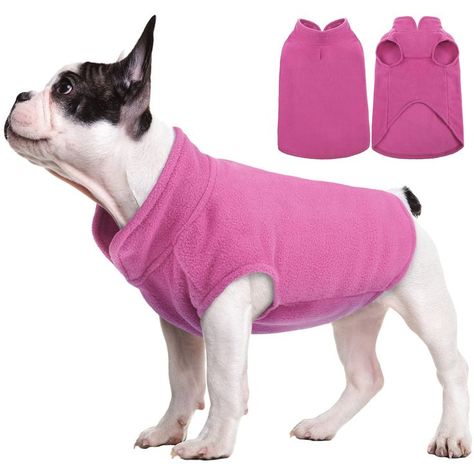 FUAMEY Dog Fleece Vest,Warm Sweatshirt Puppy Stretchy Sweater Pullover Dog Turtleneck Coat Dog Winter Jacket with Leash Hole,Doggie Dachshund Sweaters Yorkie Clothes for Small Medium Dogs Pink S Dachshund Coat, Diy Dachshund, Turtleneck Coat, Dogs Dress, Yorkie Clothes, Dog Jackets, Boxer Bulldog, Dogs Clothes, Clothes Sweater