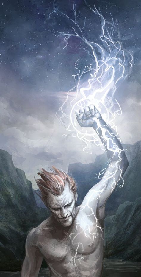 God of thunder - Pesquisa Google God Of Lightning Fantasy Art, Elemental Powers Character Inspiration, Lightning Elemental, Lightning Mage, Storm Sorcerer, Sorcerer Dnd, Dnd Sorcerer, God Of Lightning, Lightning Powers