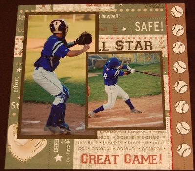 Baseball Scrapbook, Scrapbooking Sports, Fabulous Friday, Sports Page, Scrapbook Boys, Picture Layouts, School Scrapbook, Kids Scrapbook, Scrapbook Room