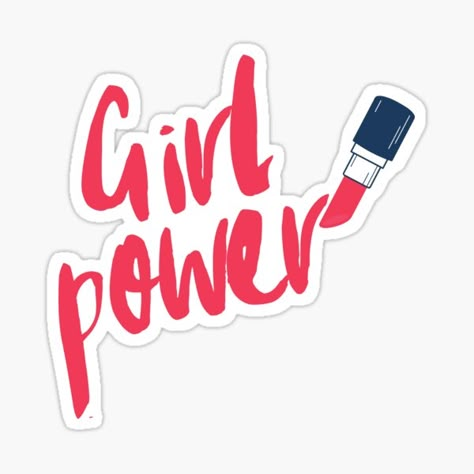 Girl Power Stickers, Girls Power, Lipstick Designs, Magic Design, Power Girl, Girl Stickers, Women Supporting Women, Print Stickers, Ladies Day