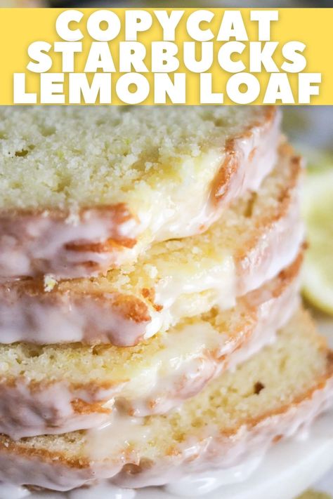 BEST COPYCAT RECIPE!!!! This citrusy moist lemon pound cake topped with a sweet icing is perfection! Making this Copycat Starbucks Lemon Loaf at home is so easy! Starbucks Pound Cake Recipe, Best Lemon Pound Cake, Copycat Starbucks Lemon Loaf, Moist Lemon Pound Cake, Starbucks Lemon Loaf, Lemon Loaf Recipe, Starbucks Lemon, Lemon Loaf Cake, Lemon Pound Cake Recipe