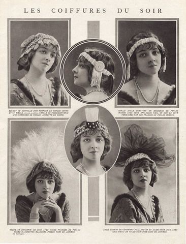 Evening Hairstyles 1912 Egyptian Style, Photo Reutlinger (Studio) Art Deco Hair, Evening Hairstyles, French Models, Poster Size Prints, Necklace Pearl, Filigree Design, Edwardian Era, Edwardian Fashion, Wonderful Images