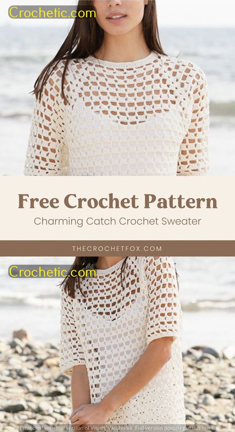 "Effortlessly Elegant: Crochet Fashion for Every Occasion" Crochet Lace Top Pattern Free Easy, Lace Crochet Top Pattern Free, Crochet Lace Top Pattern Free, Crochet Cover Up Pattern Free, Crochet Lace Top Pattern, Free Lace Crochet Patterns, Crochet Spring Top, Broomstick Lace Crochet, Lace Top Patterns