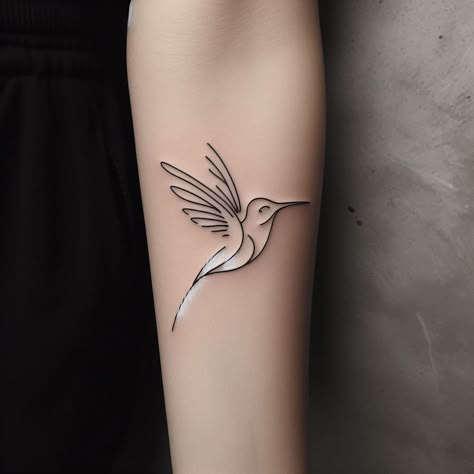 Hummingbird Line Tattoo, Hummingbird Tattoo Color, Hummingbird With Flower Tattoo, Hummingbird Tattoo Simple, Hummingbird Tattoos For Women, Fine Line Hummingbird, Fine Line Hummingbird Tattoo, Line Hummingbird, Hummingbird Tattoo Ideas