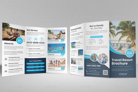 Travel Resort Trifold Brochure Design v3 #Trifold, #Resort, #Travel, #Design Brochure Design Travel, Travel Brochure Design, Unique Brochures, Travel Flyer, Trifold Brochure Design, Resort Design, Holiday Resort, Travel Brochure, Trifold Brochure