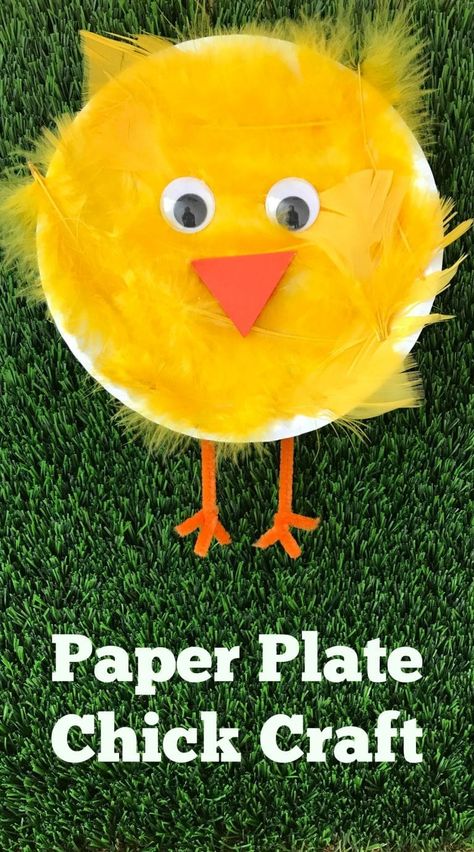 Easy Spring Craft: Paper Plate Chick Craft - The Chirping Moms Påskeaktiviteter For Barn, Chick Craft, Diy Toddler Toys, Craft Spring, April Crafts, Easter Preschool, Spring Craft, Craft Kids, Spring Crafts For Kids