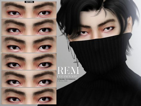 Smoky and subtle eyeliner in 100 versions, for male and female sims. Comes in 5 different intensities and eyeliner-lengths, + all of them with versions with a highlighter on the lower lashline. All... Subtle Eyeliner, Sims 4 Men Clothing, Sims 4 Hair Male, Female Sims, Sims 4 Male Clothes, Sims 4 Cc Eyes, The Sims 4 Skin, Makeup Cc, Sims 4 Anime