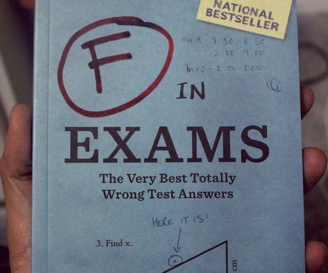 Laugh at the misfortune of flunked students as you flip through the pages of the Failed Exams Answers book. This book is a compilation - arranged by subject - of the most clever and incorrect answers ever imaginable. It's a true indictment of the education system. Fail In Exam, Funny Books For Teens, Exam Answer, Think Geek, Comic Relief, Chronicle Books, Unique Book, Teen Life, Books For Teens