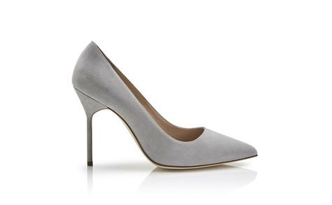 Manolo Blahnik - BB Size 12 Women Shoes, Formal Pumps, Charlotte Olympia Shoes, Grey Pumps, Manolo Blahnik Heels, Grey Suede, Fashion Heels, High Heels Stilettos, Court Shoes