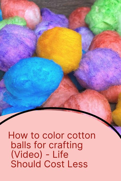 Cotton Balls Crafts, Crafts With Cotton Balls, How To Dye Cotton Balls, Diy Cotton Balls, Crafts To Do With Cotton Balls, Make Clouds With Cotton Balls, How To Color Cotton Balls, Cotton Ball Sensory Play, Cotton Ball Painting For Kids