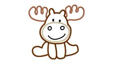 Moose Applique 5_5 Inch Moose Embroidery, Moose Cartoon, Moose Applique, Moose Tattoo, Moose Painting, Cute Moose, Digitized Embroidery Designs, Embroidery Stitch, Machine Embroidery Applique