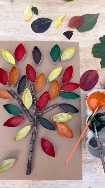 Cardboard Crown, Autumn Eyfs Activities, Egg Box Craft, After School Activity, Family Tree Craft, Fall Preschool Activities, Tree Day, Red Tissue Paper, Kindergarden Activities