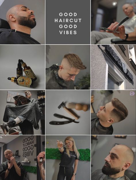 Barber Bio Ideas, Barber Shop Instagram Feed, Barbershop Content Ideas, Barbershop Instagram Feed, Barber Instagram Ideas, Barber Photoshoot Ideas, Barbershop Aesthetic, Barber Aesthetic, Barber Pictures