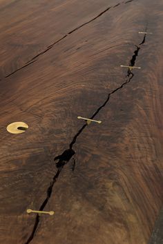 Cast Bronze Edge Table - No.1. Live edge Claro Walnut slab desk — Taylor Donsker Design Wood Table Design, Woodworking Furniture Plans, Wood Joints, Built In Bookcase, Live Edge Table, Furniture Details, Woodworking Furniture, Woodworking Plans Free, Mans World