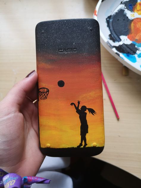 Painting Ideas Basketball, Basketball Canvas Painting, Calculator Painting, Calculator Design, Basketball Canvas, Basketball Girls, Easy Diy Art, Room Makeover Inspiration, Mini Canvas Art