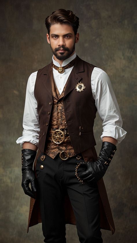 Mens Steampunk Outfit, Men’s Steampunk Outfits, Men’s Steampunk, Steampunk Aesthetic Men, Men Steampunk Fashion, Steampunk Style Men, Men Steampunk Outfit, Steampunk Male Outfit, Steampunk Outfits Male