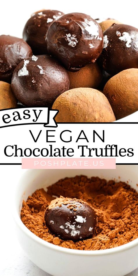 These truffles are ridiculously soft and fudgy. Again, a real sophisticated dessert to serve to guests. They will never know you only used two ingredients and no heavy cream Dairy Free Truffles, No Heavy Cream, Chocolate Truffles Recipe, Vegan Chocolate Truffles, Plate Recipes, Dessert To Make, Truffles Recipe, Make Ahead Desserts, Treats Recipes