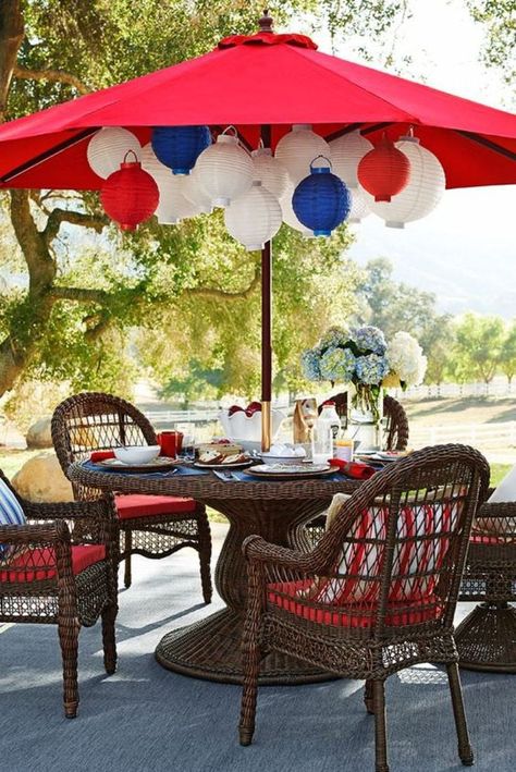 Jul 2, 2018 - Creative and Easy Ideas for Your 4th of July Party - DIY crafts, decorations, recipes and free party printables to help you celebrate in style with ease! 4th Of July Patio Decor, Garden Party Decorations Diy, Labor Day Decorations, Labor Day Crafts, Diy Garden Party, Fourth Of July Crafts For Kids, Fourth Of July Decorations, July Recipes, Fourth Of July Food