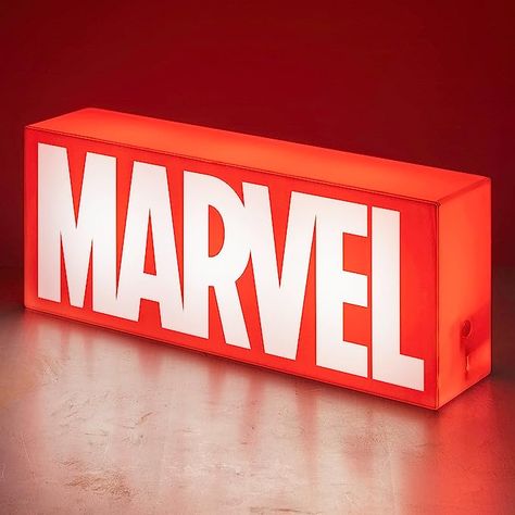 Marvel Lamp, Marvel Room Decor, Marvel Lights, Marvel Decor, Marvel Bedroom, Game Room Lighting, Marvel Room, Logo Marvel, Top Gifts For Kids