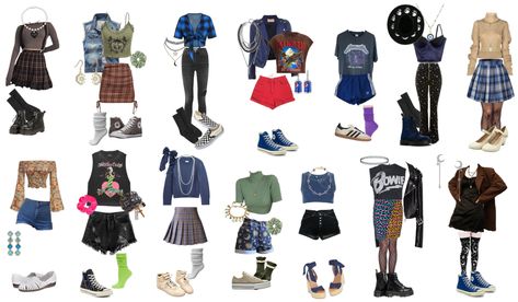 80s Date Outfit, 90s Grunge Outfits, Red Denim Shorts, Platform Doc Martens, Blue Leather Jacket, Outfit Png, High Waisted Pleated Skirt, 80s Outfit, Black Platform