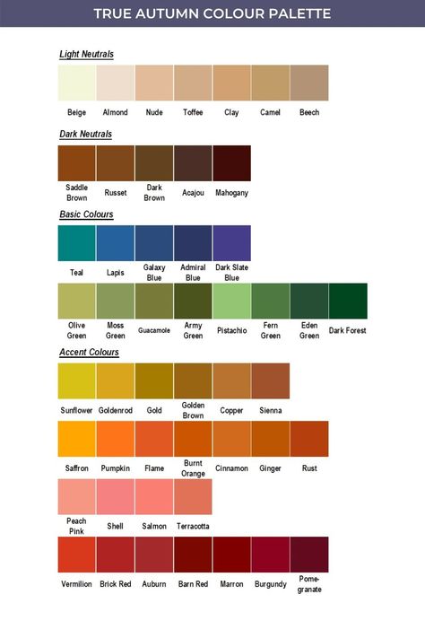 Inspiration Dressing, Autumn Colour Palette, Autumn Color Palette Fashion, Deep Autumn Color Palette, Autumn Skin, Autumn Color Palette, True Autumn, Autumn Palette, Deep Autumn