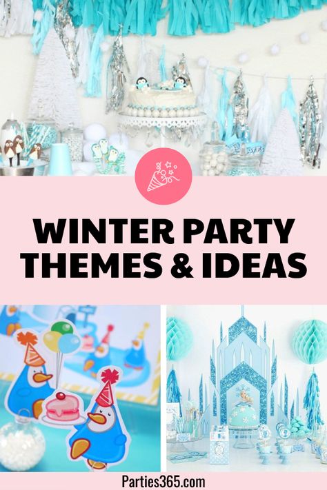 Winter is a great time to throw a birthday party or baby shower and we have the perfect theme and decorations for you! Here are 9 ideas for winter parties for kids and for adults! #winterparty #partytheme #winter January Party Themes Ideas, Winter Party Themes For Kids, Winter Party Themes For Adults, Winter Toddler Birthday Party Ideas, Winter Party Ideas For Adults, January Party Ideas, Winter Birthday Party Ideas For Adults, Winter Birthday Party Ideas For Kids, Winter Birthday Party Themes