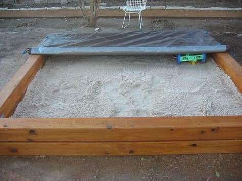 Outdoor Kids Playhouse, Sandbox Plans, Sandbox Ideas, Build A Sandbox, Sand Boxes, Sandbox Cover, Diy Sandbox, Kids Sandbox, Outdoor Play Areas