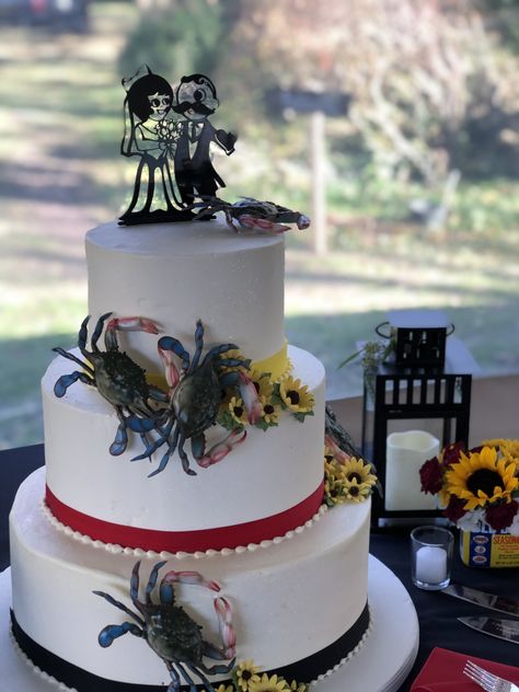 Maryland Themed Wedding | Ellie Belle Events Maryland Themed Wedding, Rehearsal Dinner Cake, Maryland Crabs, Cat Wedding, Themed Wedding Cakes, Wedding Cups, Baltimore Maryland, Beautiful Fairies, Themed Wedding