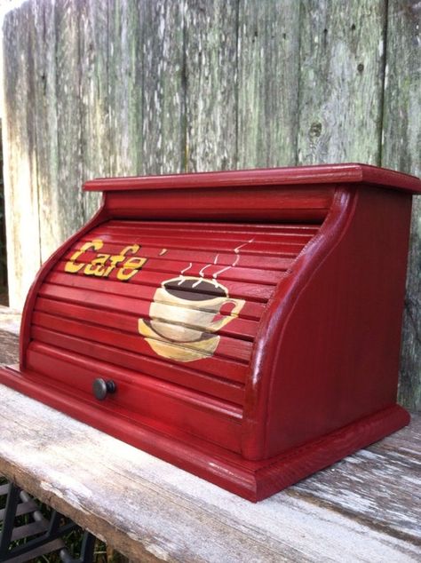 Wooden Bread Box, Vintage Bread Boxes, White Coffee Cup, Modern Coat Rack, White Coffee Cups, Thrift Store Crafts, Bread Boxes, Bread Box, Box Hand