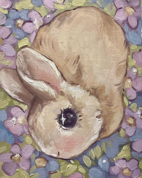 Coquette Paintings, Bunny Painting, Concept Art Tutorial, Cute Paintings, Bunny Art, A Bunny, Cute Little Drawings, Ethereal Art, Pink Art