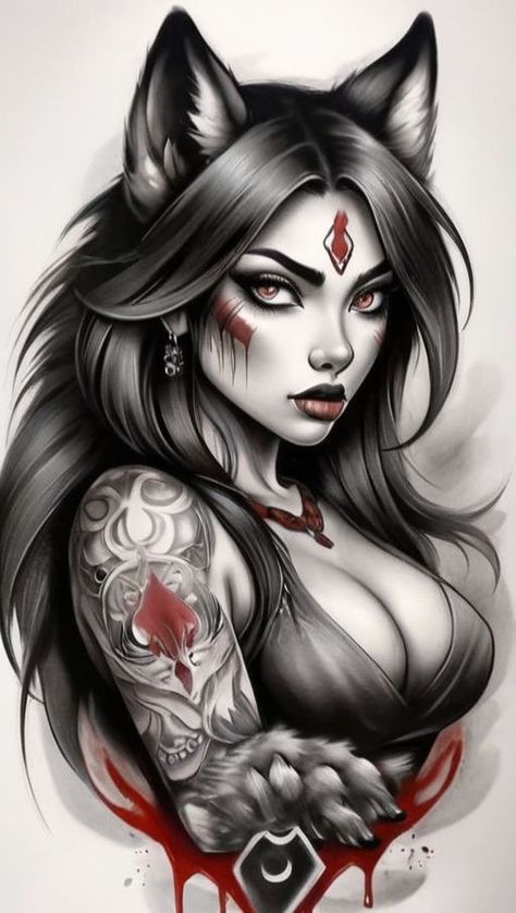 Realistic Woman Tattoo, Brother And Sister Tattoo Ideas, Sister Tattoo Ideas, Arm Tattoos Drawing, Valkyrie Tattoo, Vampire Tattoo, Moon Stars Art, Cool Tattoo Drawings, Sister Tattoo