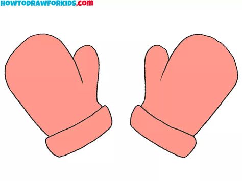 How To Draw Mittens, Mittens Drawing, Draw Clothes, Easy Drawing Tutorial, Drawing Tutorials For Kids, Coloring Supplies, Drawing Tutorial Easy, Pencil And Paper, Easy Drawing