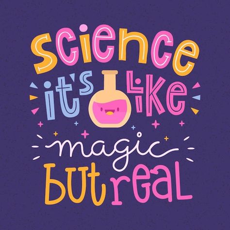 Science lettering quote concept | Free Vector #Freepik #freevector #scientific-illustration #science #scientific #science-research Lettering Quotes Aesthetic, Project In Science Lettering, Science Word Design, Science Quotes For Classroom, Science Calligraphy Design, Science Lettering Design, Science Quotes Inspirational, Quotes For Science, Quotes On Science