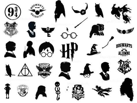 Harry Potter Symbols, Cumpleaños Harry Potter, Hp Tattoo, Art Harry Potter, Harry Potter Painting, Harry Potter Stickers, Theme Harry Potter, Harry Potter Tattoos, Harry Potter Tattoo